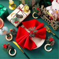 thumbnail image 2 of Christmas Napkin Ring Set Christmas Napkin Ring Christmas Holiday Dinner Table Decoration C, 2 of 5
