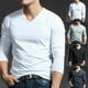 thumbnail image 5 of Mens Long Sleeves Muscle V Neck Slim Blouse Activewear Tops Tee Undershirt, 5 of 8