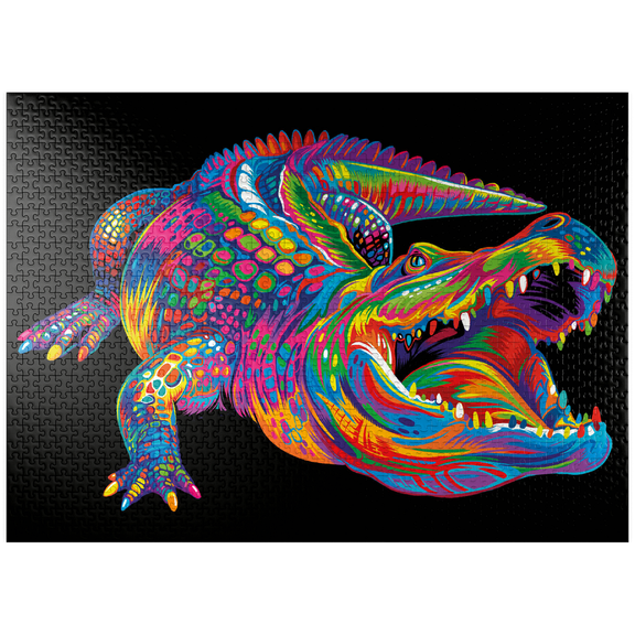 MyPuzzle - Pop Colors Alligator - Premium 1000 Piece Jigsaw Puzzle for Adults