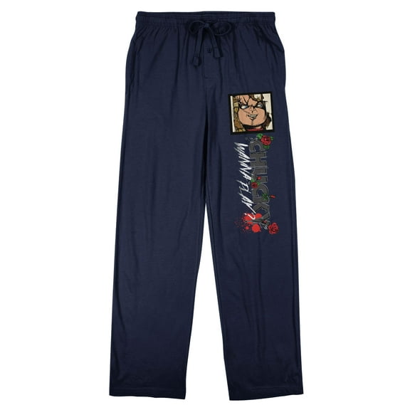 Chucky Wanna Play Men's Navy Sleep Pajama Pants-Small