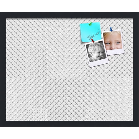 PinPix 21x17 Custom Cork Bulletin Board Grey Diamond Poster Board Has a Fabric Style Canvas Finish Framed in Grey Diamond by ArtToFrames (PinPix-126)