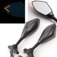thumbnail image 2 of Espejo Retrovisor Para Motocicleta Luz Cálida Negro Motocicleta Led Intermitente Espejo 2 Uds Vogacara VI008819-02, 2 of 6
