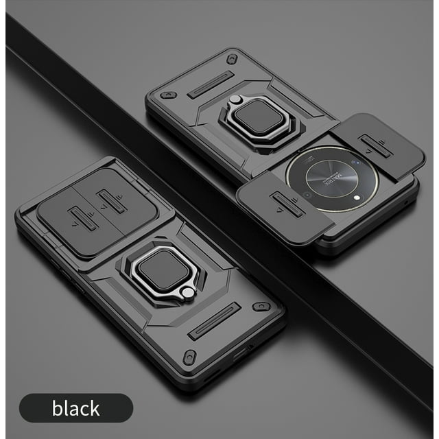 Armor Case For Honor Magic 6 Lite X9b Magic 5 Lite X9a Protective Cover Ring Magnetic Holder Coque Fundas Capa black Honor Magic 6 Lite