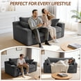 thumbnail image 3 of Convertible Sofa Bed, Pull Out Boneless Couch Loveseat Floor Sofa Bed with Pillows, 2-Seater Folding Sofa Loveseat Boneless Couch for Living Room, Bedroom, Apartment, Office, 3 of 8