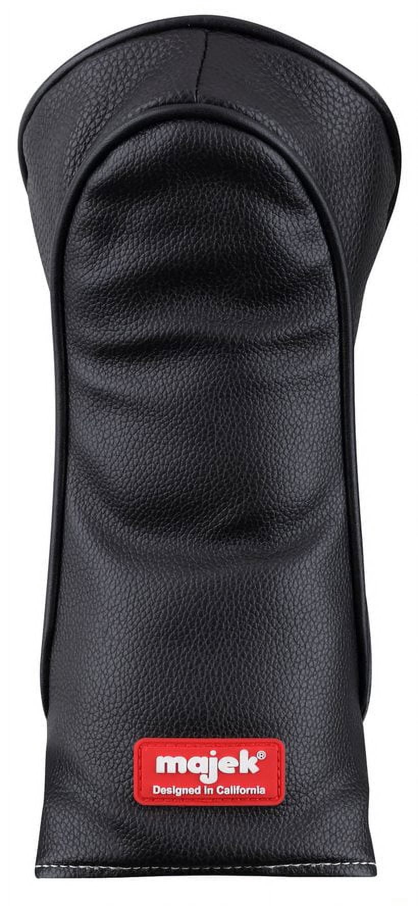 Majek Golf Clubs Club Premium Poker Diamond Protective Hand Made Black Red White Head Covers 460cc #1 Driver Fairway Metal Woods #3#5 +#H Utility Hybrid Cover with Adjustrable Wheel Tag Cover Set