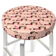 thumbnail image 3 of KLL Dachshund Couple Round Bar Chair Cushion Cover 12 inch ,Bar Stool Protector with Elastic, Soft Washable, 3 of 6