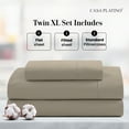 thumbnail image 2 of Casa Platino Twin XL Cooling Sheets – Soft 100% Cotton Bedding Set, Hotel-Style Percale Weave, Gentle on Body, Easy To Wash, 15” Deep Pocket – Linen, 2 of 6