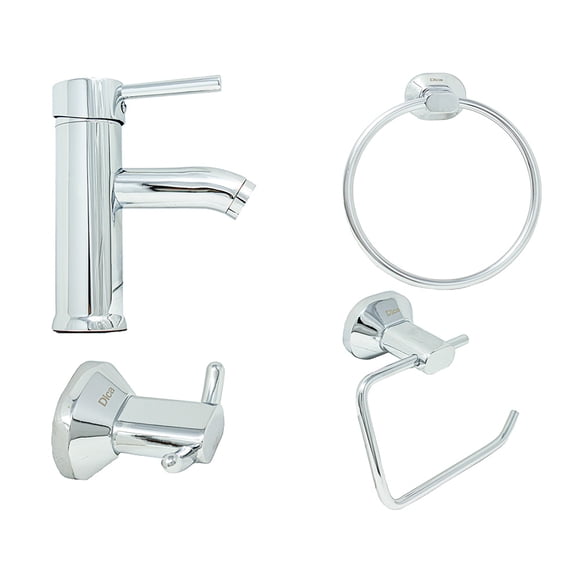 JUEGO DE ACCESORIOS PARA BAÑO 4 PZS ACABDO CROMO DICA KD008 DICA