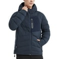 thumbnail image 3 of Men's Down Jacket hooded Water Resistant 5 Pockets Hooded Puffer Jacket Lightweight, 3 of 7