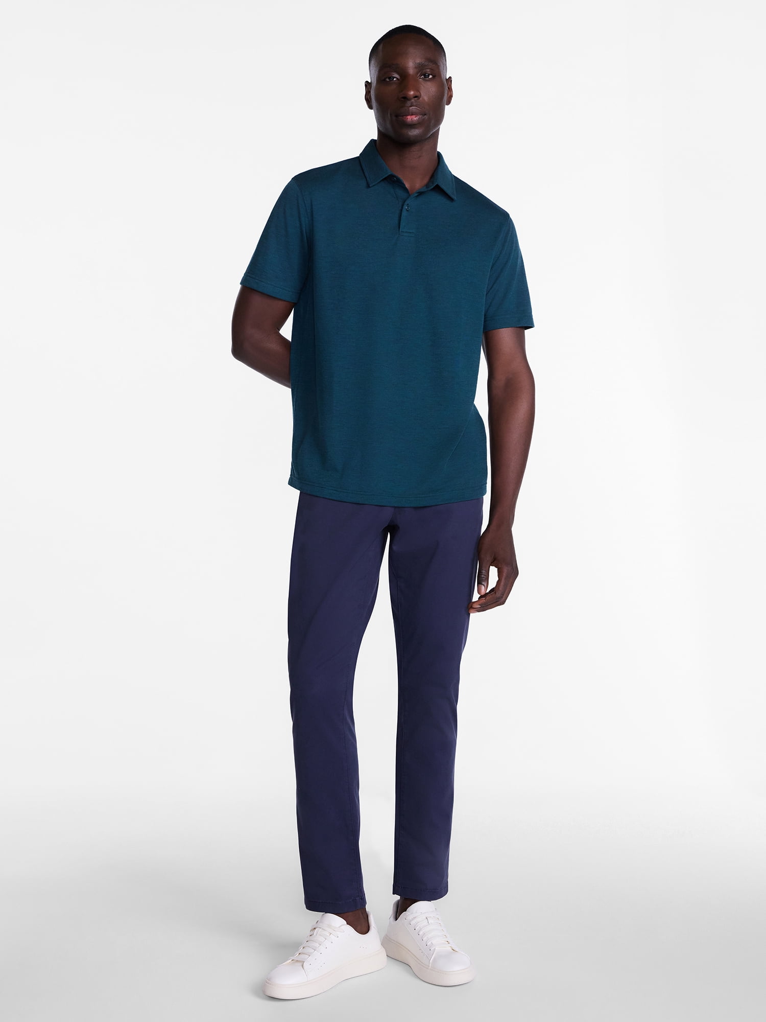 George Men's and Big Men's Double Knit Polo Shirt with Short Sleeves, Sizes S-5XL