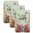 thumbnail image 2 of Spring Easter Bunny Kitchen Towels Set of 3, Green Wooden Red Floral Easter Eggs Absorbent Dish Towels for Kitchen, Microfiber Hand Towel, Quick Drying Tea Towel for Cleaning Decorative Dishcloths, 2 of 7