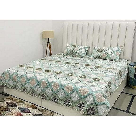 The Bedilco Microfiber soft Cotton King Bedsheet for Double Bed, King Size 90 Inches X 100 Inches with 2 Pillow Covers