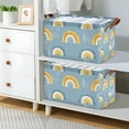thumbnail image 2 of Yayeee Foldable Storage Basket for Shelves with Handles Waterproof Cloth Bins, Light Blue Rainbow, 2 of 7