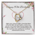 thumbnail image 6 of 80th birthday gift for women, 80th birthday gift for mom, grandma, nana, Forever Love gift necklace, 80th birthday jewelry necklace, turning 80, 6 of 11