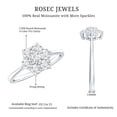 thumbnail image 6 of Rosec Jewels 0.75 CT Moissanite Cluster Ring for Women (D-VS1 Quality, Certified Moissanite), 18K White Gold, US 11.50, 6 of 9