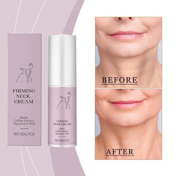 Lenkho Firming Neck Cream with Reishi, Coffee Extract & Hyaluronic Acid, Anti-Aging Neck Moisturizer to Tighten Skin, Reduce Fine Lines & Neck Wrinkles,Deep Hydration, Gentle for All Skin Types
