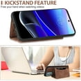 thumbnail image 6 of REQO Phone Case for Motorola Moto G Stylus 5G 2022 Wallet Cover with Tempered Glass Screen Protector and PU Leather Card Holder Stand TPU Cell Accessories XT2215-1 XT2215-4 XT2215DL Women Men Brown, 6 of 7