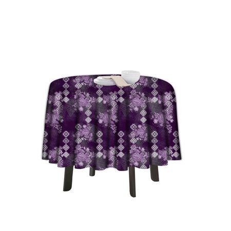 

eloria Floral Printed Round Table Cloth Resistant Washable Decorative Table Cover for Dining Table