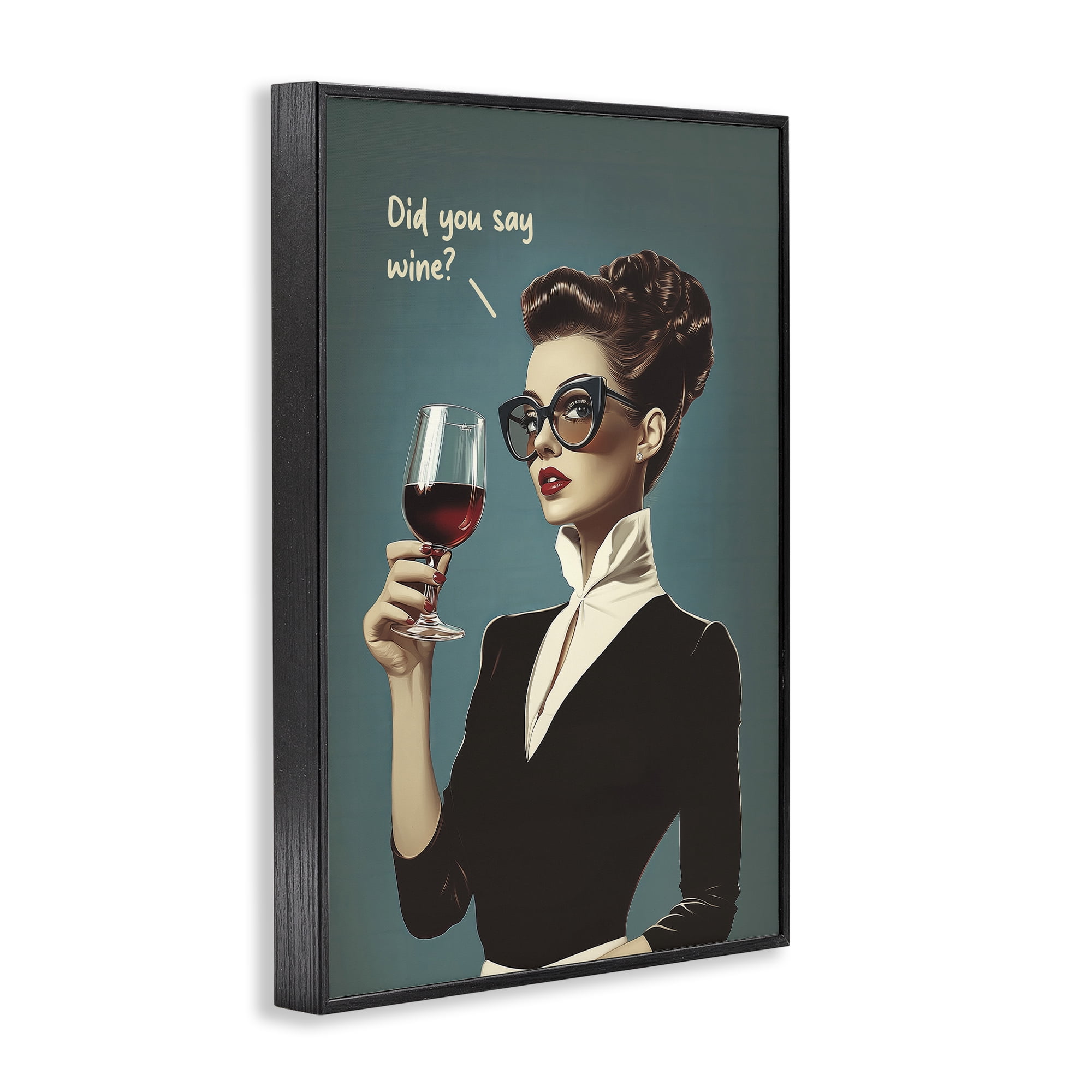 Stupell Industries Did You Say Wine Black Framed Giclee Art, design by Andreas Magnusson