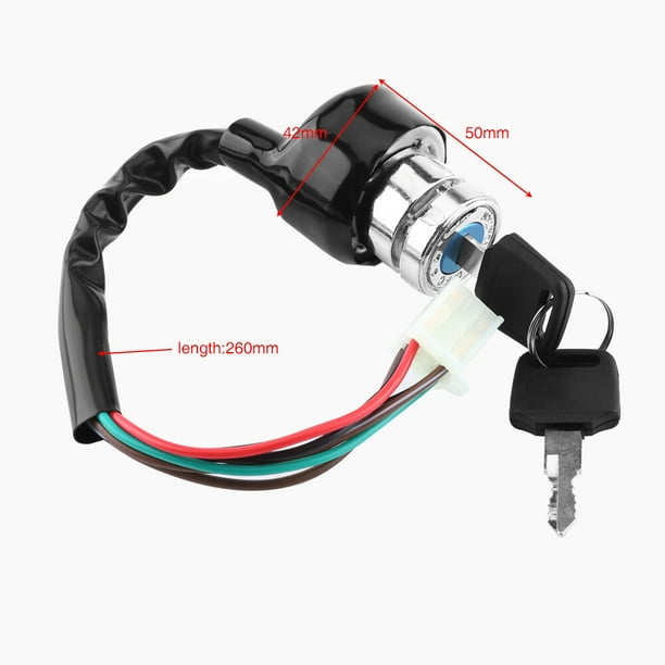 Interruptor De Llave De Encendido Universal De 6 Alambres De 9 Pin De Enchufe Con 2 Llaves 3 Posiciones Para Motocicletas ATV De Autos