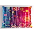 thumbnail image 1 of Art Pillow Sham Grunge Inspired Abstract Vivid Circles Forming Artistic Expression Psychedelic Art, Decorative Standard Queen Size Printed Pillowcase, 30 X 20 Inches, Royal Blue Red, by Ambesonne, 1 of 2