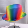 thumbnail image 3 of Hsqqdc Rainbow Magician Tall Top Hat, Colorful Fedora Performance Hat for Carnival Party Events, 3 of 7