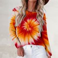 thumbnail image 2 of Bovemsi Womens Sweatshirts Fashionable Autumn Tie Dye Pattern Casual Long Sleeved Loose T Shirt Top Fall Fashion Outfits 2025 Clothes, 2 of 8