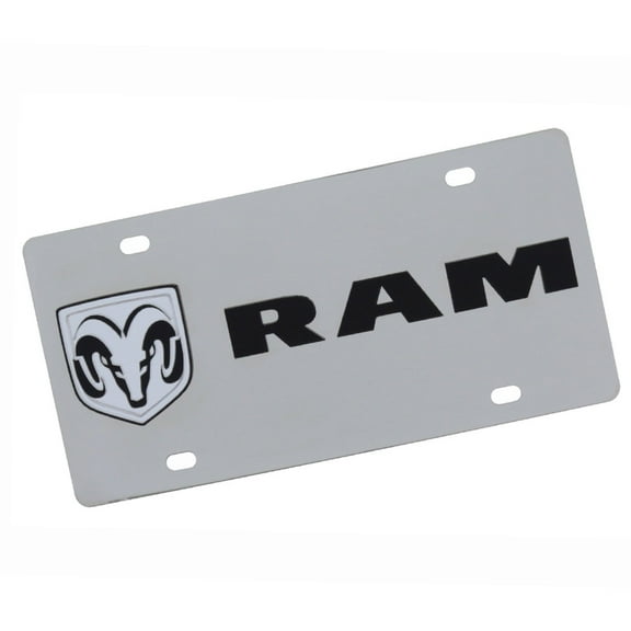 Dodge Ram Dual Logo License Plate (Chrome)