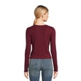 thumbnail image 3 of Self Esteem Juniors Lace Trim V-Neck Tee with Long Sleeves, 3 of 5