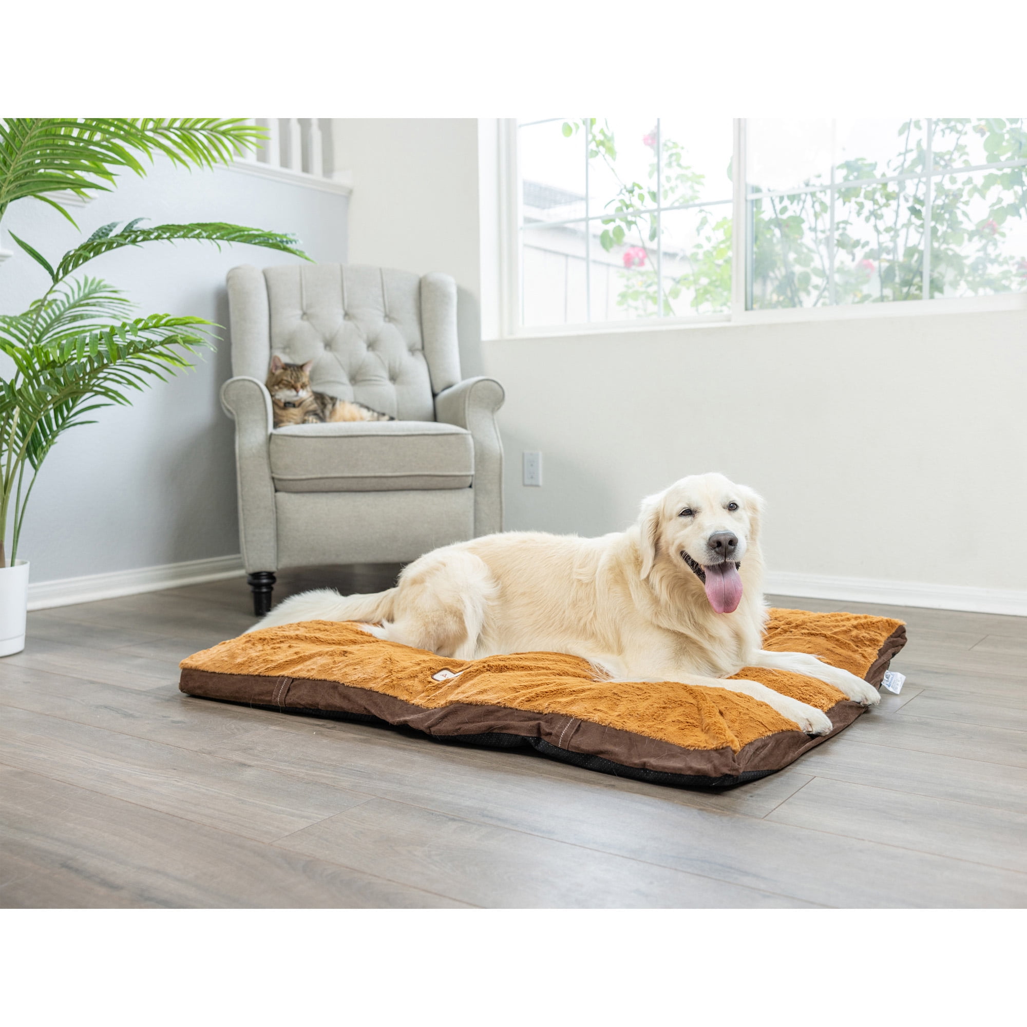 Armarkat Plush Pet Dog Bed, X-Large, Brown