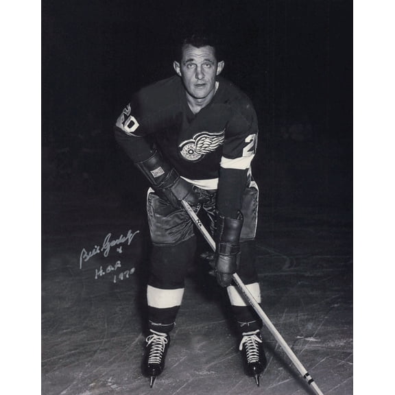 Bill Gadsby Autographed 8x10 Photo Detroit Red Wings "HOF 1970" SKU #247322