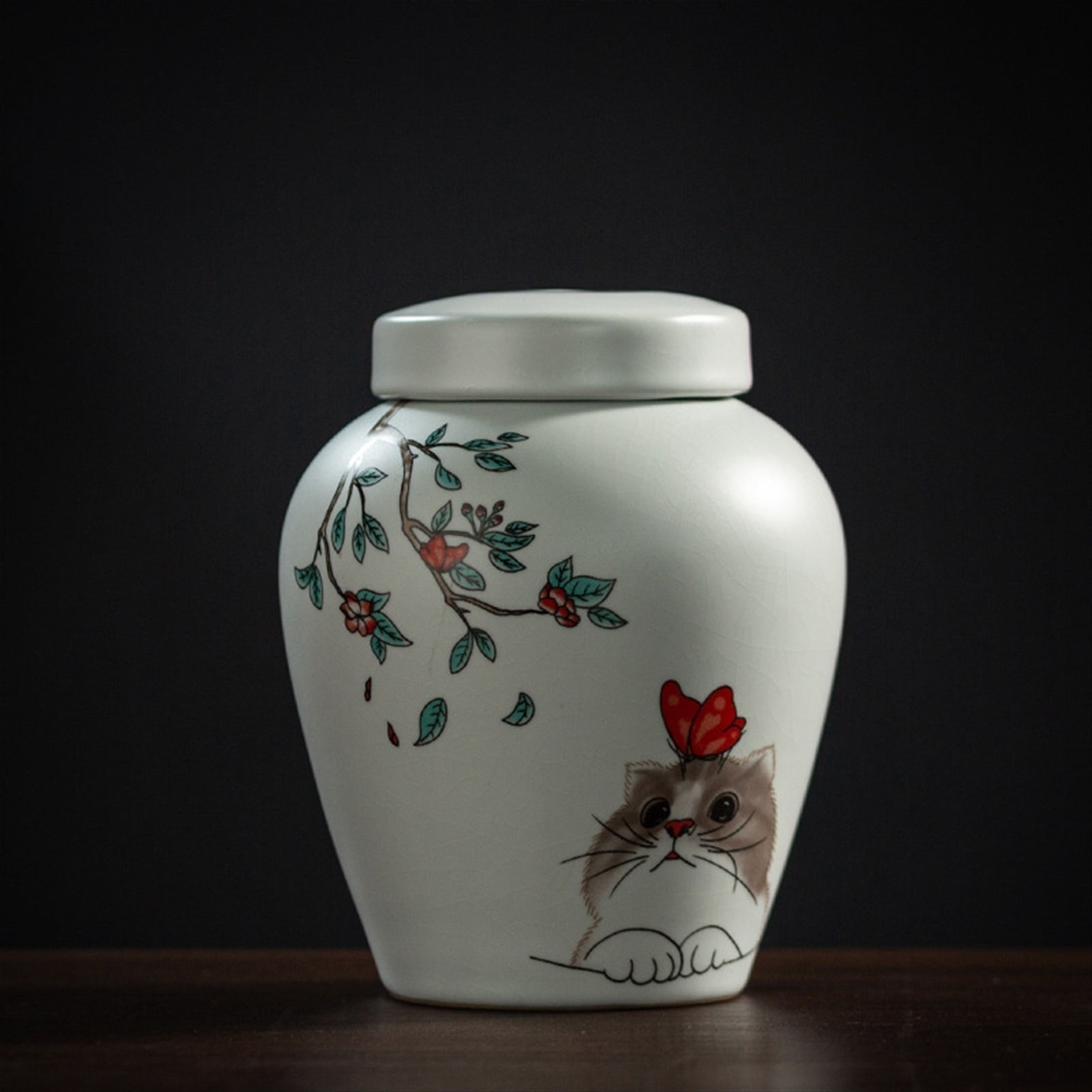 Urn For Pet Ashes Cat Shape Memorial Cremation Urns Handcrafted White Decorative Urns For Funeral Cat Urn Dog Urn
