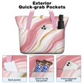thumbnail image 2 of Tote Bag for Women - Pink and Gold Marble Texture Shoulder Bag - Large Utility Work Duffle Bag with Zipper Handbag for Travel, Work, Sprots, 2 of 5