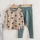 thumbnail image 4 of Trajes infantiles de cuello redondo para niños y niñas, pijamas infantiles cálidos para el invierno, 4 of 5