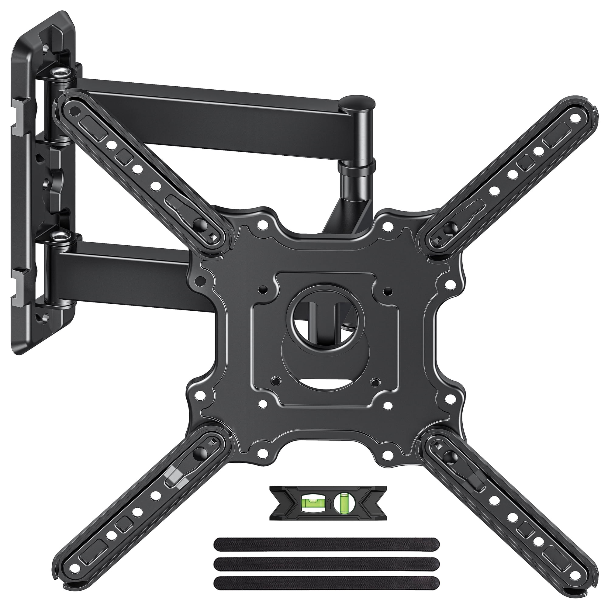 MountLiving Full Motion TV Wall Mount for 26-65 inch TVs, Single Stud Corner Bracket with Swivel & Tilt, Max VESA 400x400mm, 77 lbs Capacity