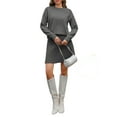 thumbnail image 5 of Fall Winter Long Sleeve Women 2 Piece  Skirt Sets Solid Color Knit Sweater and Mini Skirt Set, 5 of 6