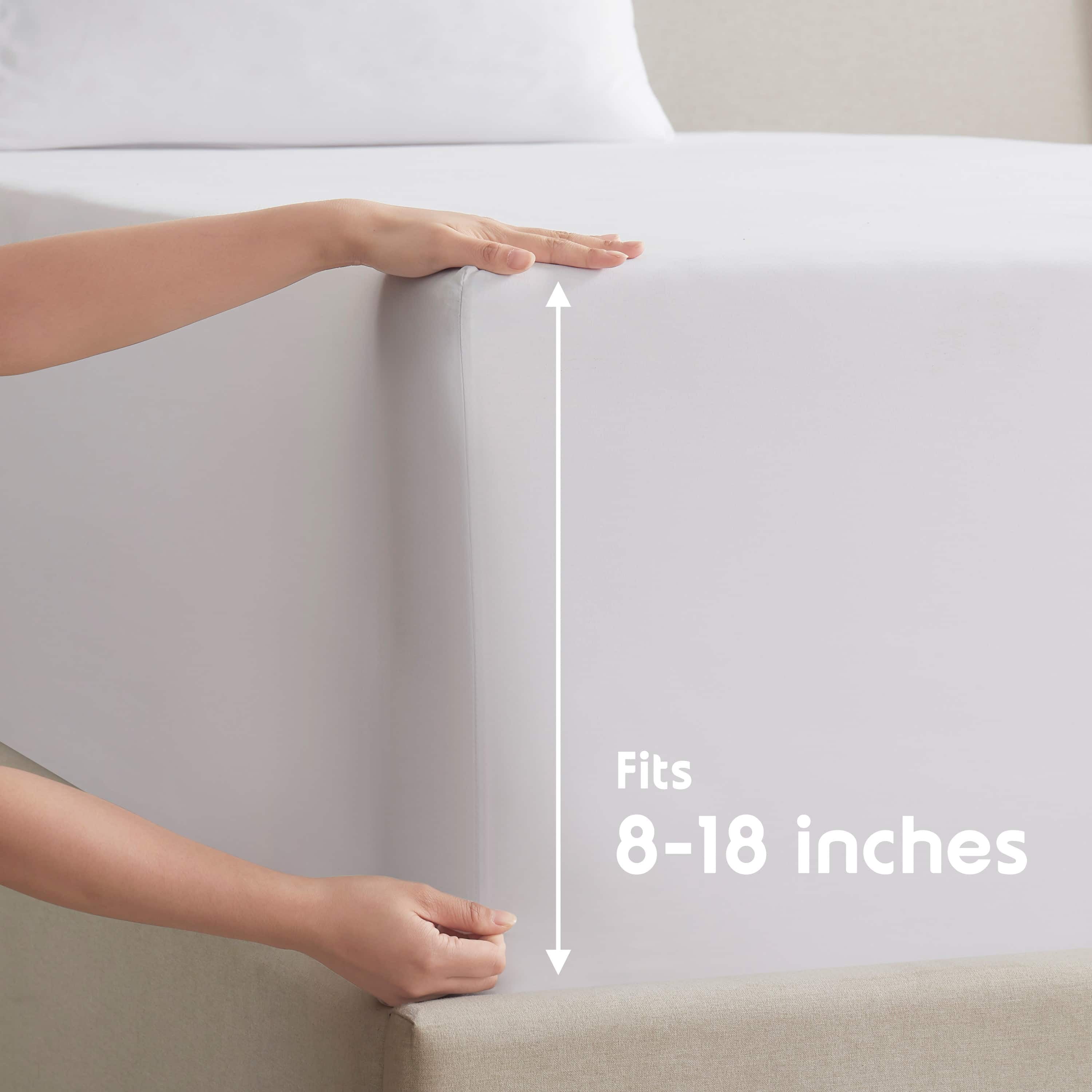 Lammaloe Full Size Sheets Set, Hotel Style Deep Pocket 4 Piece Bed Sheets, Luxury Soft Microfiber Sheet Sets, White