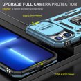 thumbnail image 5 of iPhone 16 Pro Case with Lens Protection, iPhone 16 Pro Ring Holder Cover with Camera Cover & Kickstand Military Grade Shockproof Heavy Duty Protective Support Magnetic Car Mount Holder, Lightblue, 5 of 7