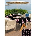 thumbnail image 4 of Outdoor Tablecloth with Umbrella Hole and Zipper, Valentine's Day Rectangle Table Cloth 60x84 Inch Waterproof Tablecloth, Pink Bows Shining Stars Modern Black Picnic Table Cover for Patio Camping, 4 of 7