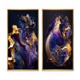 thumbnail image 2 of Designart "Purple-Hued Marble Geode I" Abstract Liquid Ink Framed Wall Art Set Of 2 - Purple Abstract Framed Canvas Set For Living Room Decor, 2 of 6