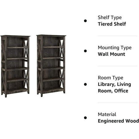 

Key West 5 Shelf Bookcase Set in Reclaimed Pine