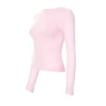 thumbnail image 2 of Liacowi Women's Slim Fit Crop Tops Casual Solid Color Long Sleeve Tight Tee Shirt Backless Basic Streetwear, 2 of 4