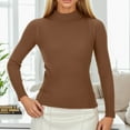 thumbnail image 2 of BOOMNY Women's Sweaters Long Sleeve Basic Sweaters for Women Solid Color Turtleneck Slim Knit Pullover Trendy Tops 2025 Fall Winter Knitwear, 2 of 9