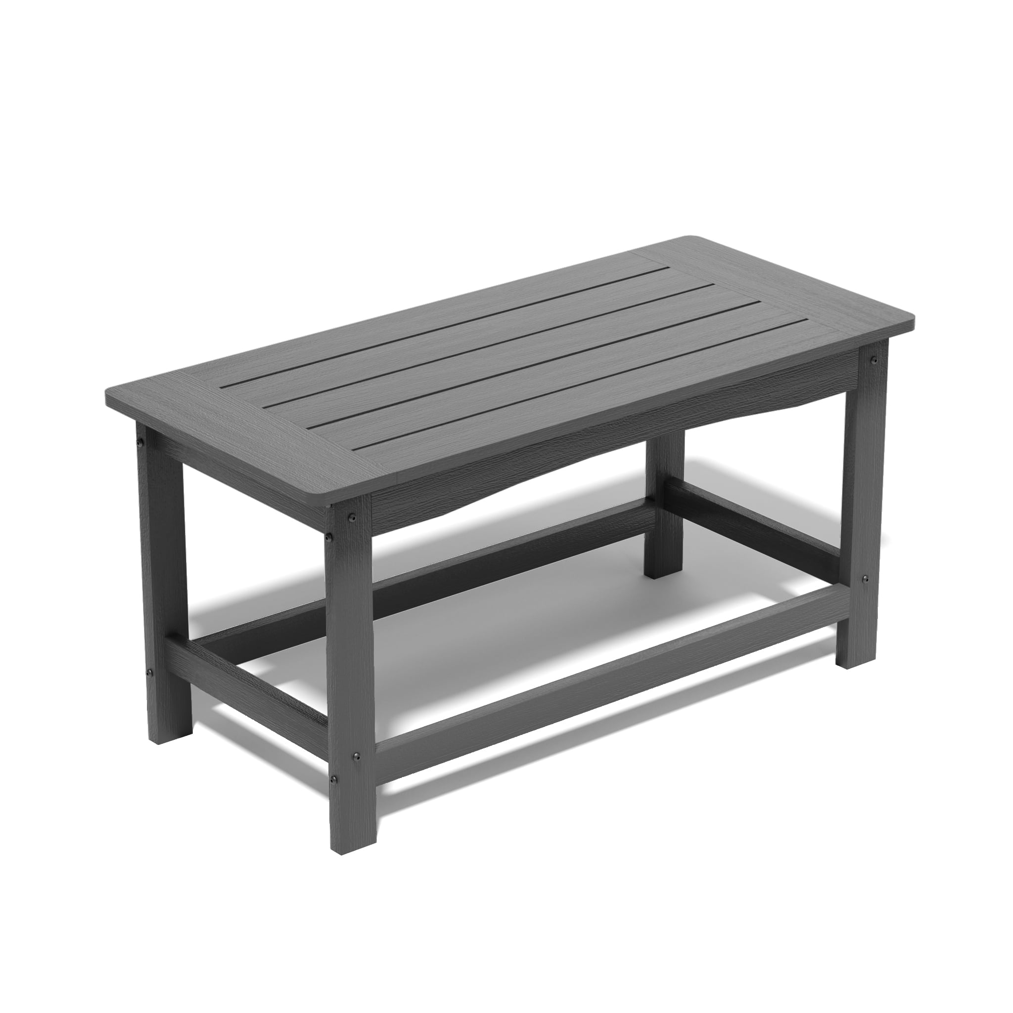 AwayHome 35" Rectangle HIPS Outdoor Coffee Table for Patio,All-Weather Small Outdoor Table for Deck Balcony Garden Porch Poolside,Gray