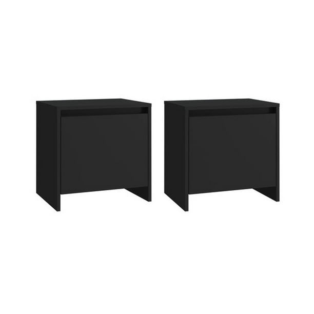 Par De Buros MUEBLERIA LIZ Mesa De Noche Melamina Con Puerta Minimalista negro