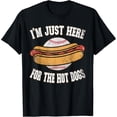 thumbnail image 2 of 100% Cotton Unisex I'm just here for The Hot Dogs Ballpark Playing Baseball T-Shirt, 2 of 5