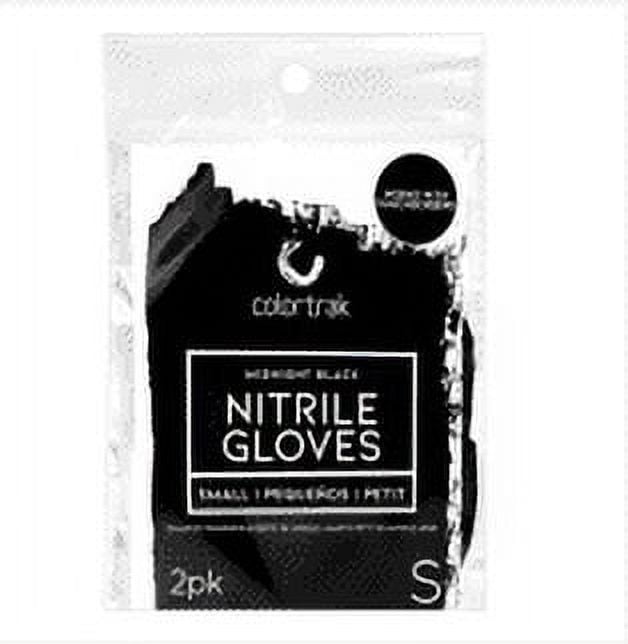 (4 pack) Colortrak Latex Free Nitrile Disposable Gloves Box, Small, Black, 2 Pack