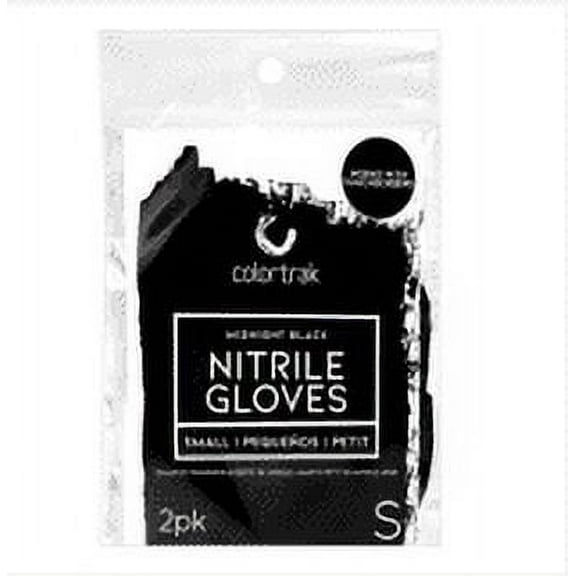 Colortrak Latex Free Nitrile Disposable Gloves Box, Small, Black, 2 Pack
