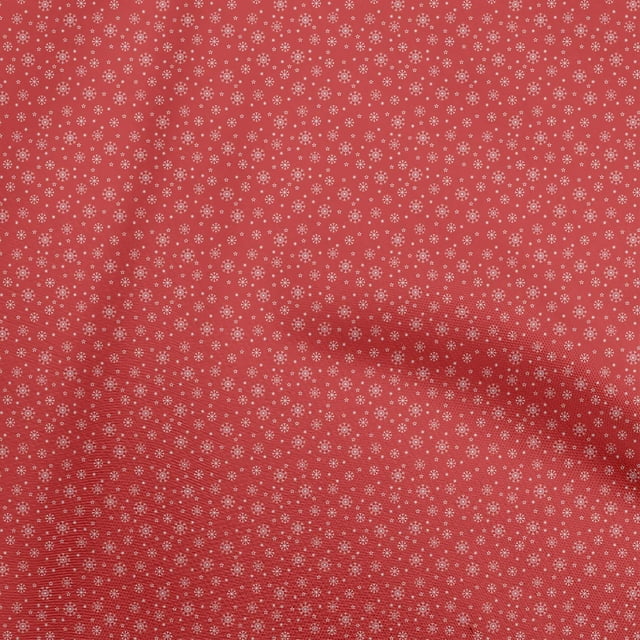 oneOone Popeline de Coton Rouge Tissu de Noël Matériel de Couture Tissu Imprimé au Mètre 42 Pouces de Large