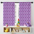thumbnail image 5 of Blackout Kids Curtains,Pink Purple Checkered Pattern Childrens Insulated Curtains Set Of 2,Bedroom Essentials,Toddler Room Decor 42"x54", 5 of 5